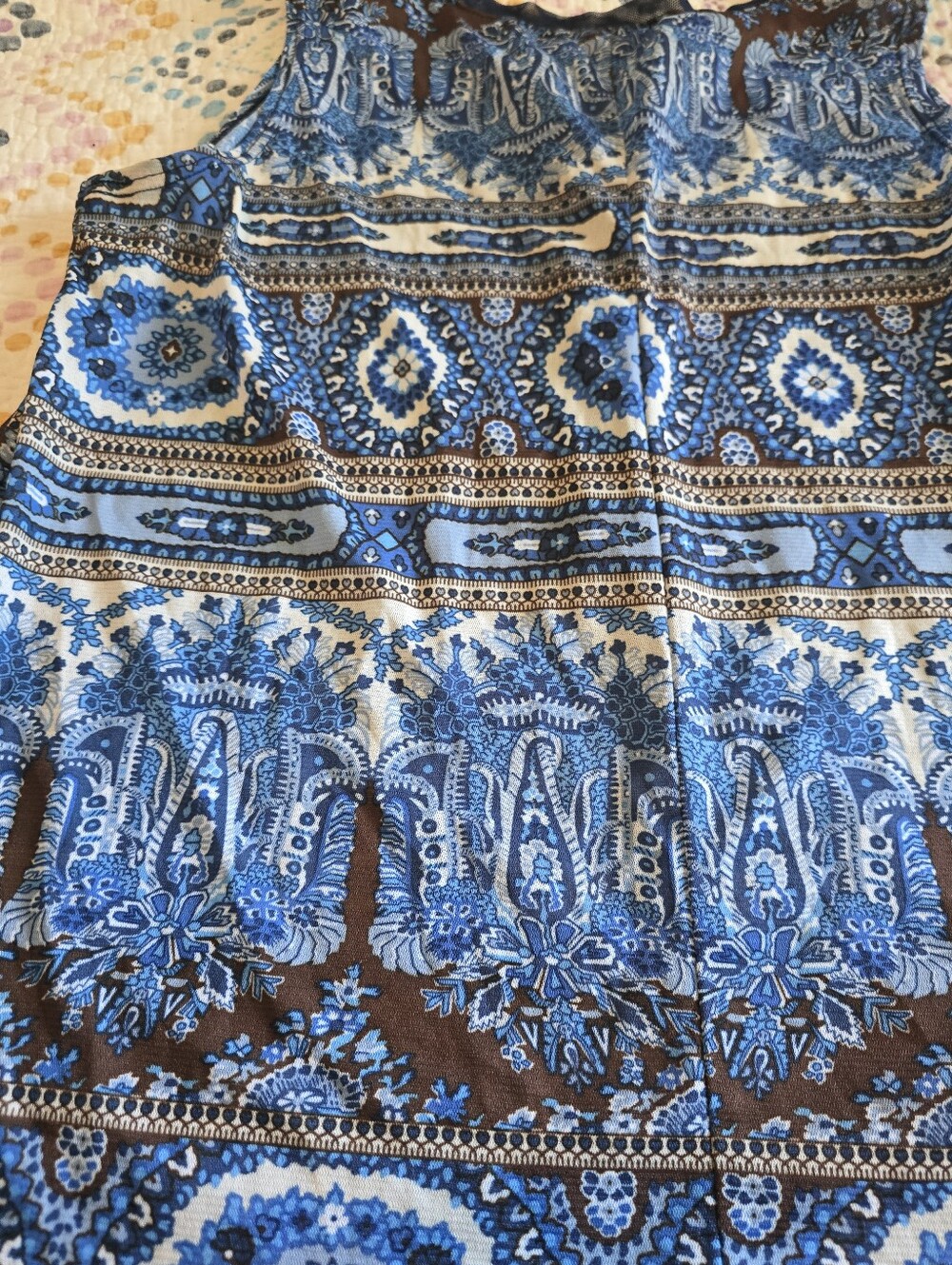 Cha Cha Vente blue and brown bohemian mandala pattern - Picture 4 of 6